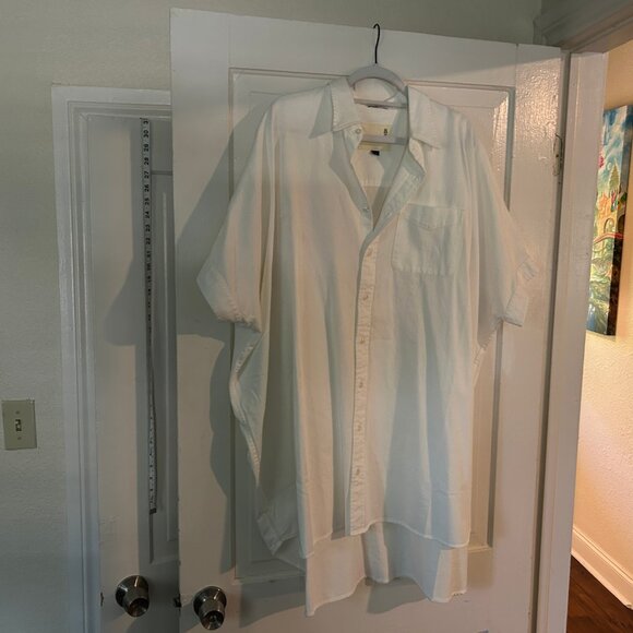 R13 Oversized Boxy Button Up Dress cotton white L - NWOT - Picture 4 of 14